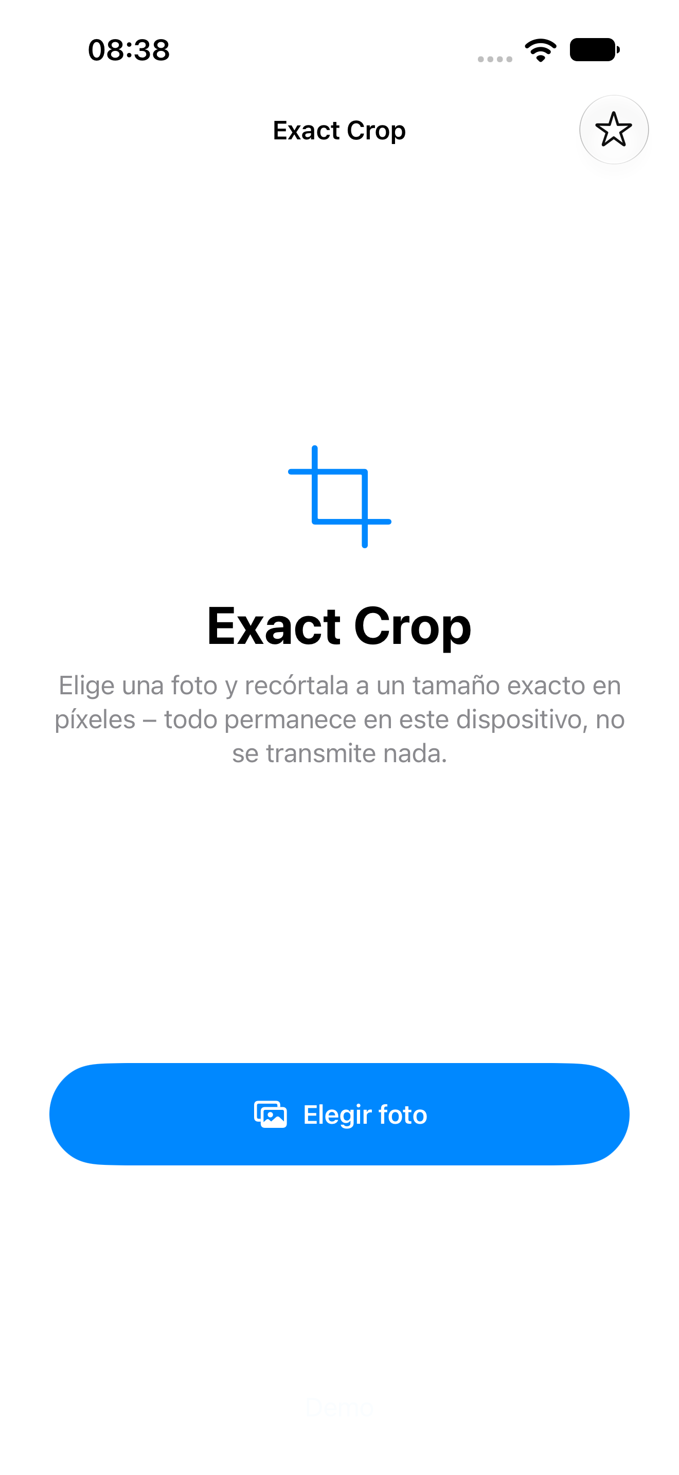 Exact Crop: inicio y elegir foto