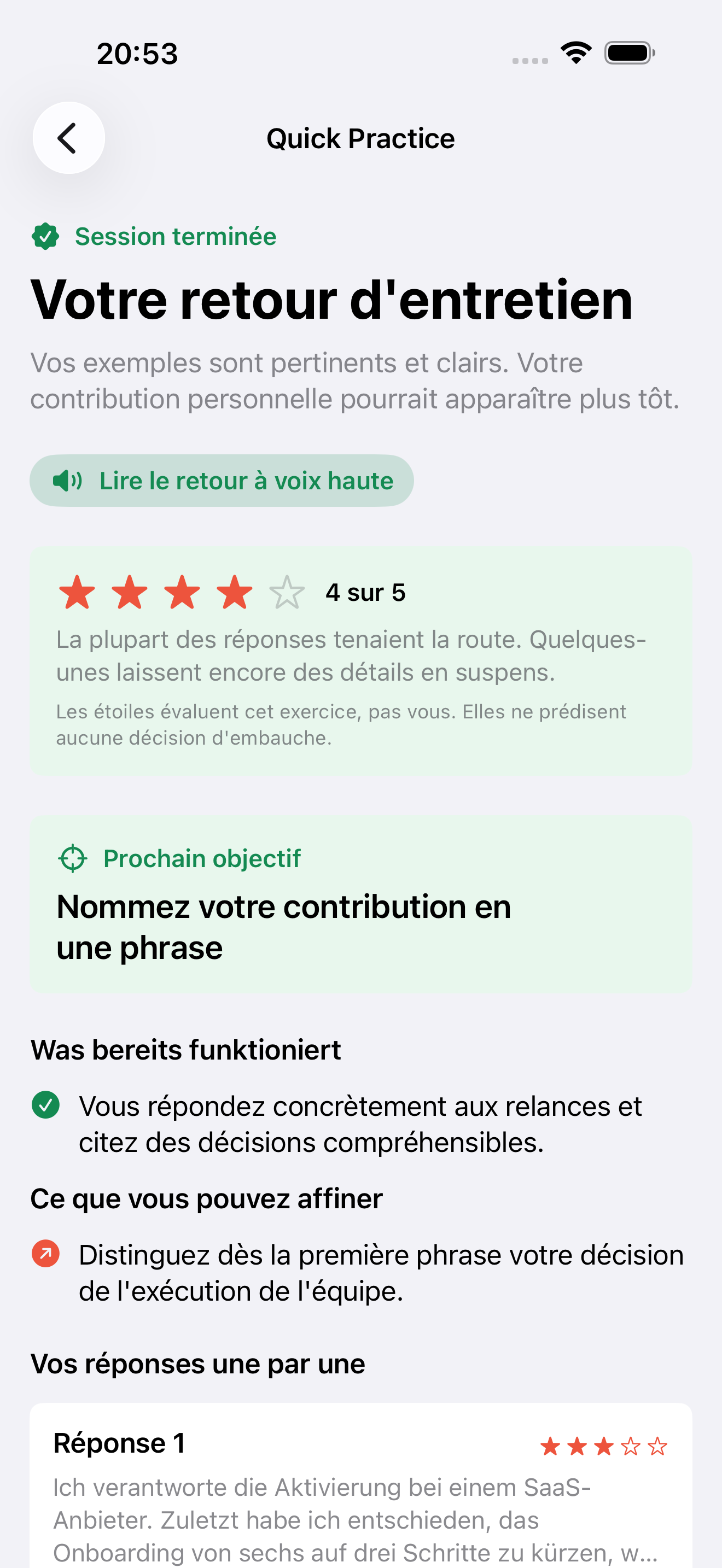 Retour d'entretien